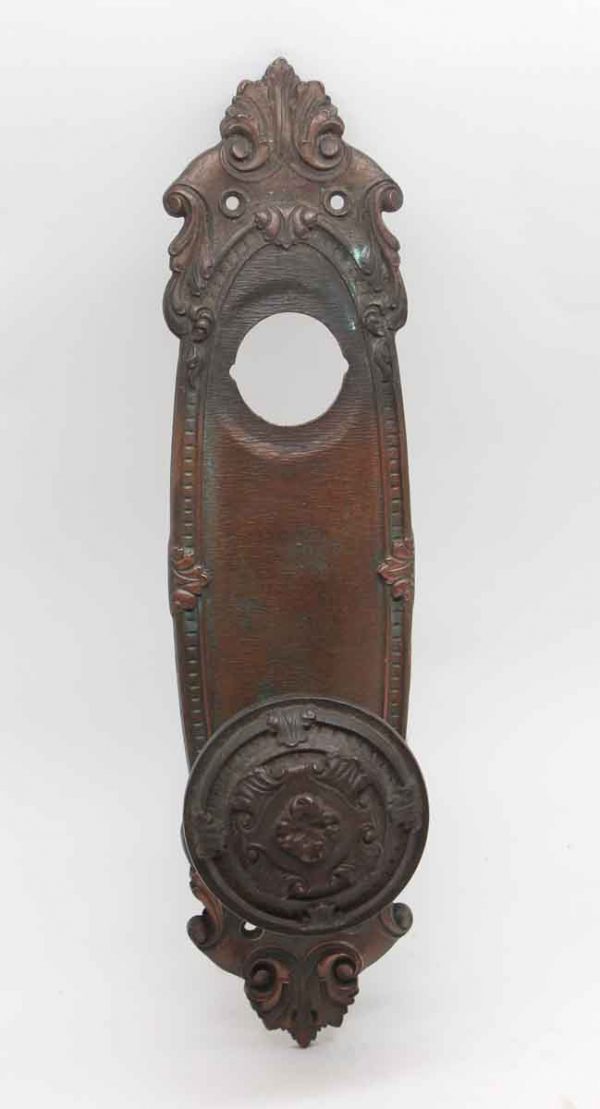 Door Knob Sets - Antique Bronze Victorian Plate & Door Knob Set