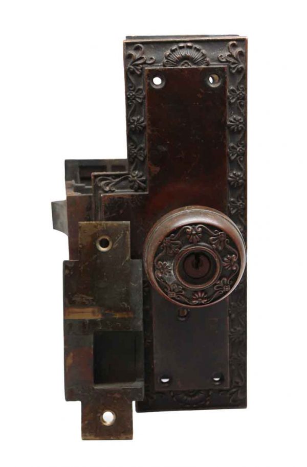 Door Knob Sets - Corbin Parthenon Bronze Door Monolock Set with Strike Plate