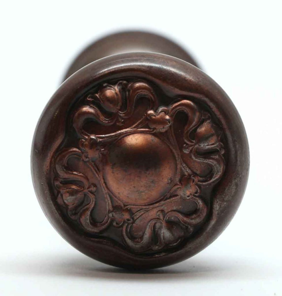 Pair of Steel Reading Art Nouveau Door Knobs | Olde Good Things