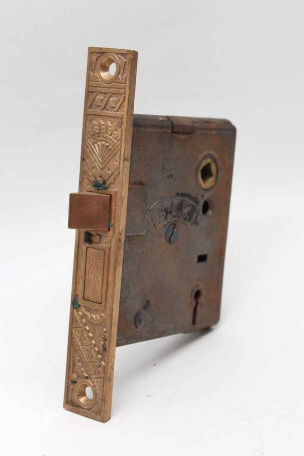 Door Locks - BLW Cast Iron Mortise Lock with a Brass Faceplate