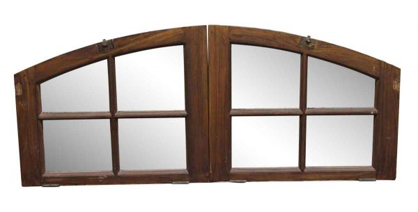 Door Transoms - Pair of Arched Wooden Transom Windows