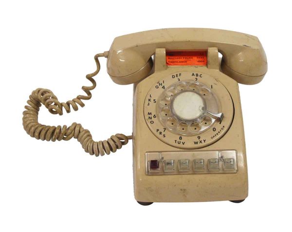 Electronics - Vintage ITT Tan Rotary Office Telephone