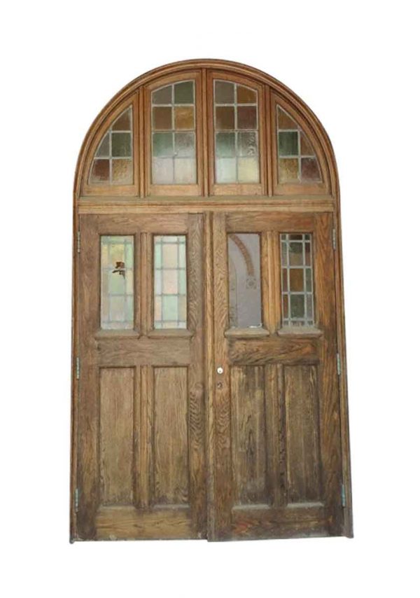 Entry Doors - 10 ft Entrance to Rose Hill Chapel with Leaded Doors