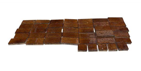 Floor Tiles - Shiny Textured Brown Floor Tile Set