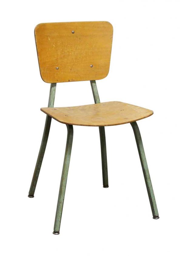 Seating - Salvaged School Chairs with Green Metal Legs from Rose Hill