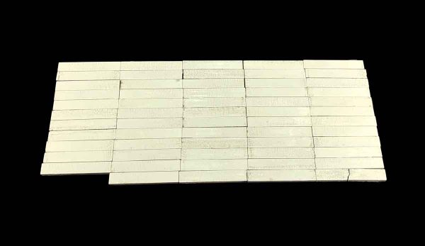 Wall Tiles - 6 x 0.875 Crackled Off White Wall Tile Set