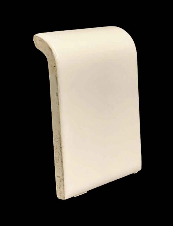 Bull Nose & Cap Tiles - 3.75 x 3 White Outside Corner Baseboard Tile