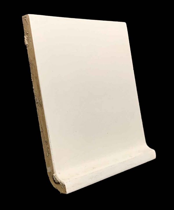 Bull Nose & Cap Tiles - 5.825 Square Off White Inside Corner Baseboard Tile