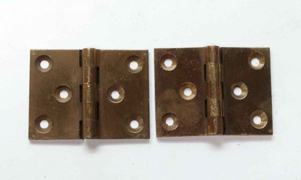 Cabinet & Furniture Hinges - Pair of Antique Brass Corbin Butt Hinges