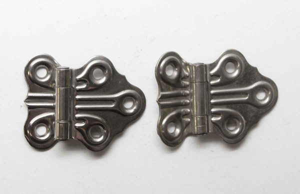 Cabinet & Furniture Hinges - Pair of Art Deco Steel Offset Butterfly Hinges