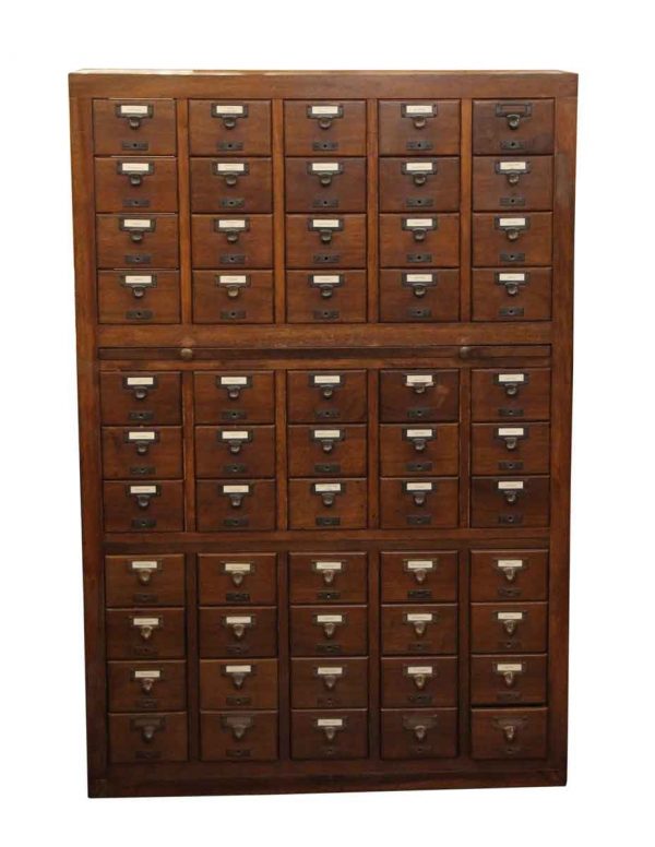 Commercial Furniture - Walnut Card Catalogue with Brass Hardware
