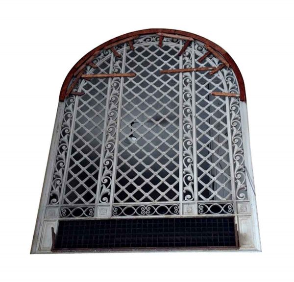 Balconies & Window Guards - Art Deco Cast Iron and Steel Palladian Arched Window Grill