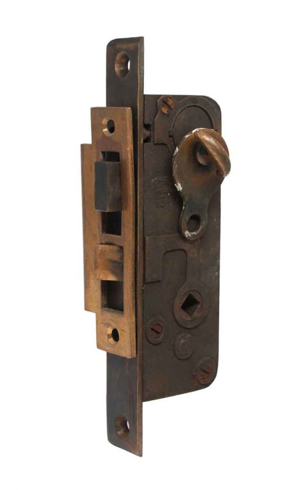 Door Locks - Solid Bronze Getty Lock Unit with Turn Latch & Strike Plate