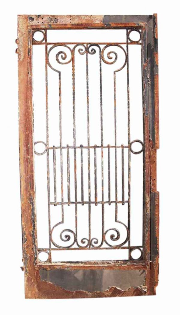 Entry Doors - Antique Wrought Iron Entry Door 82 x 39.5