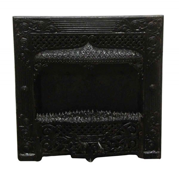 Heating Elements - W.M. Crane Co. Ornate Black Cast Iron Wall Insert Fireplace