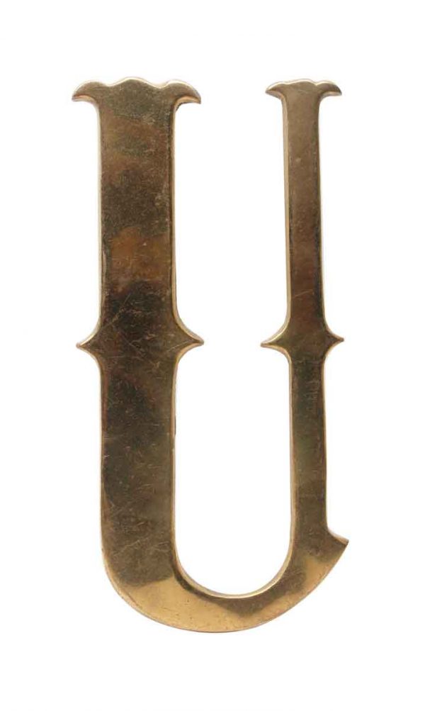 Other Hardware - Small 7.75 in. Solid Brass Letter U