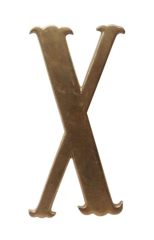 Other Hardware - Small 7.75 in. Solid Brass Letter X