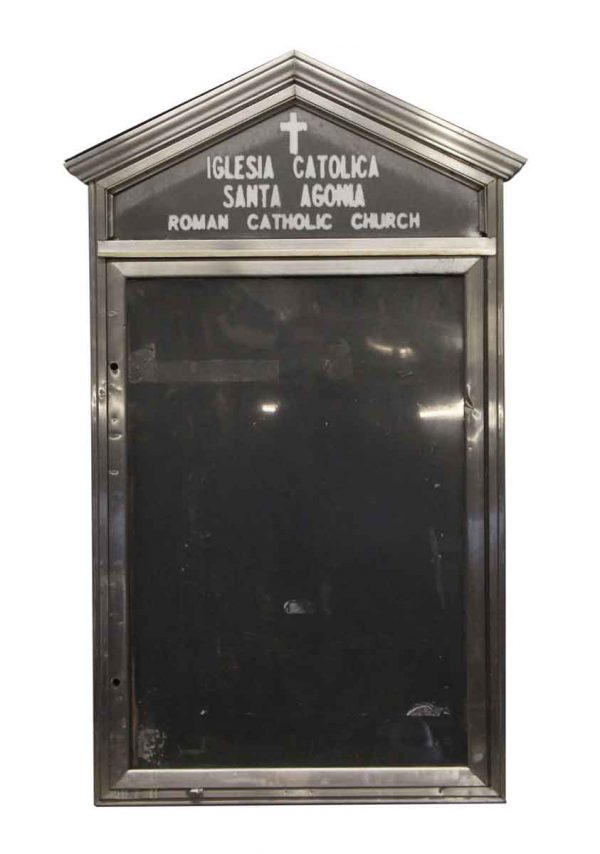 Religious Antiques - Aluminum Salvaged Church Message Board