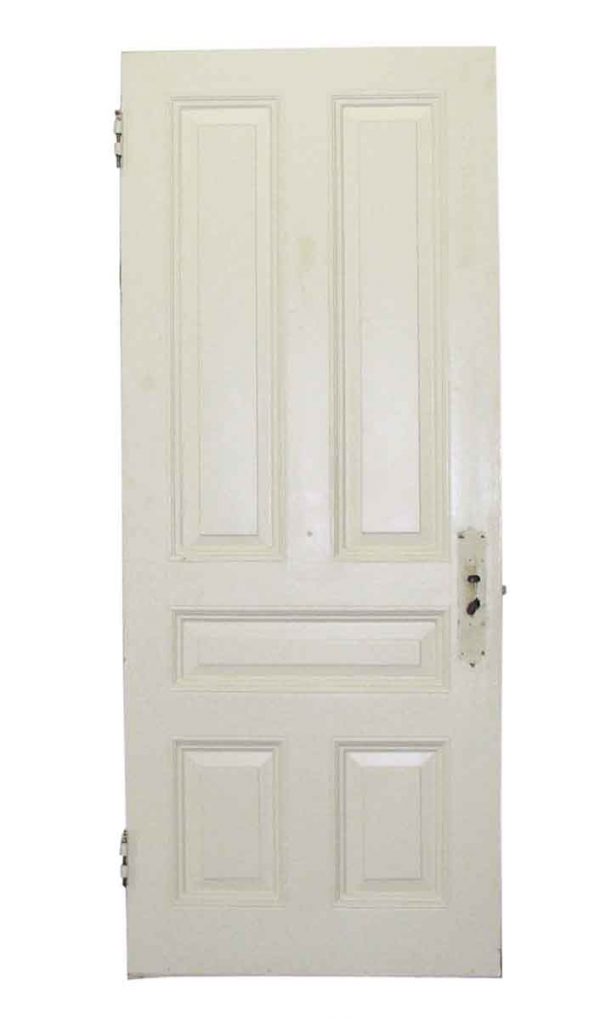 Standard Doors - White Antique Door with 5 Raised Panels 86 x 34.75