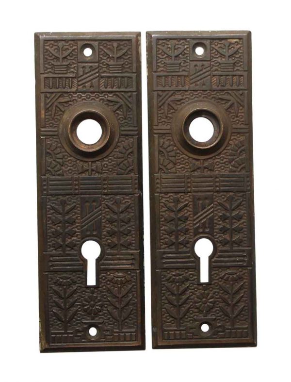 Back Plates - Antique 5.5 in. Bronze Aesthetic Passage Door Back Plates