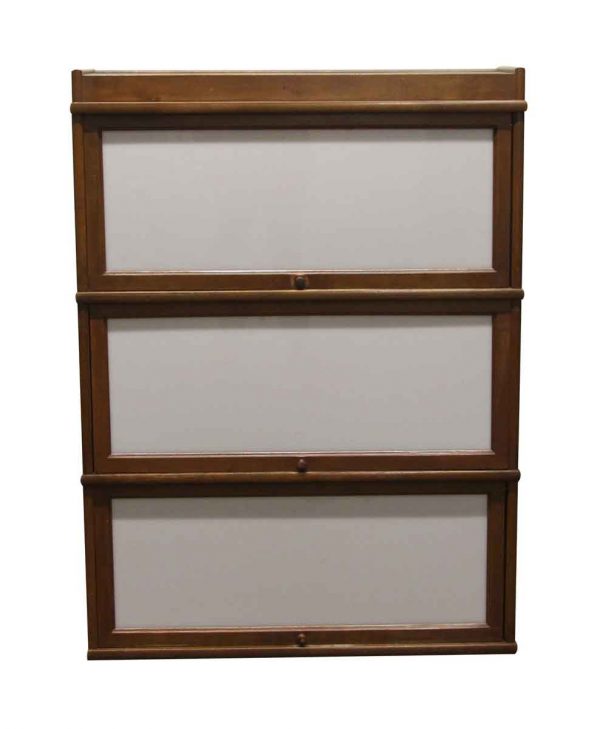 Bookcases - Antique 4 Foot Barrister Bookcase with White Glass