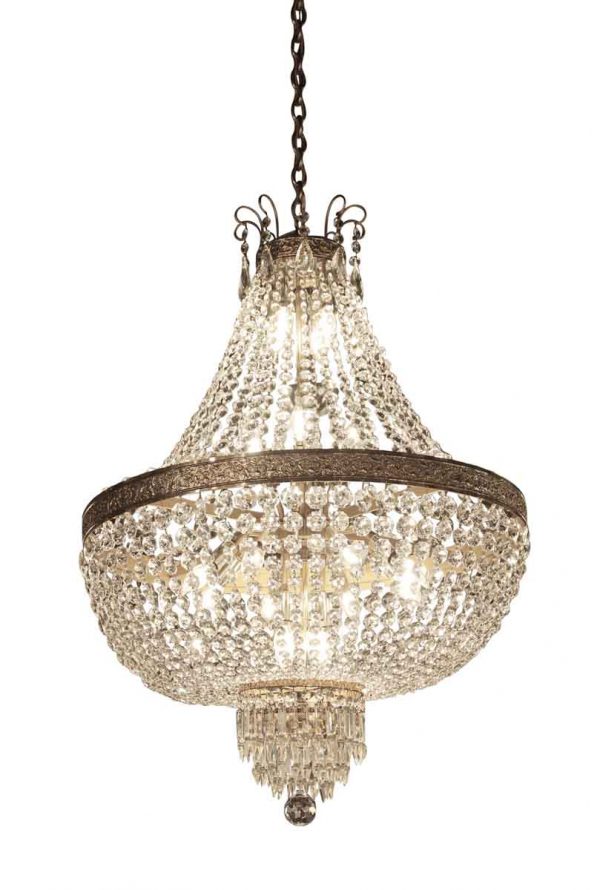 Chandeliers - Antique Palace Theater Crystal Basket Chandelier