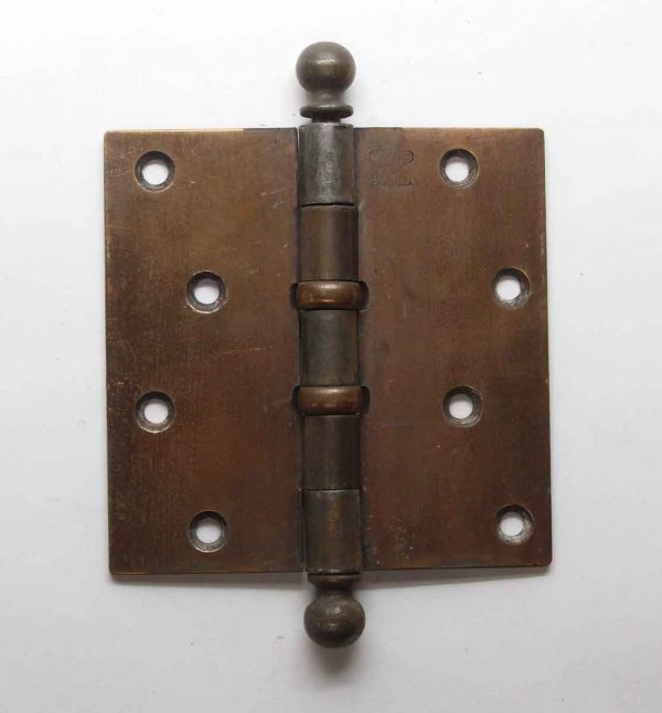 Door Hinges - Stanley Steel Butt 4.5 x 4.5 Antique Door Hinge with Ball Tips