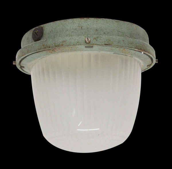 Industrial & Commercial - Vintage Holophane 11 in. Semi Flush Mount Light