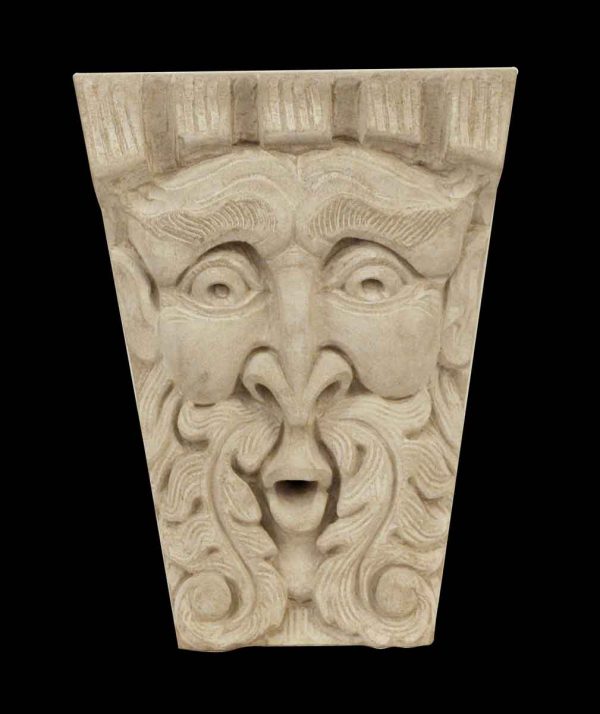 Stone & Terra Cotta - Hand Carved Limestone North Wind Face Replica Frieze