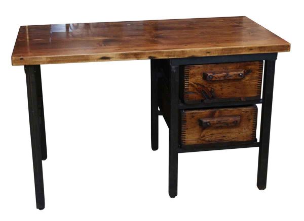 Altered Antiques - Handmade Pine Desk with 2 Wooden Bins