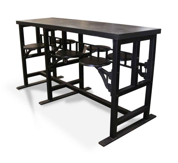 Farm Tables - Custom Bar Height Steel Top 6 Seat Swing Table