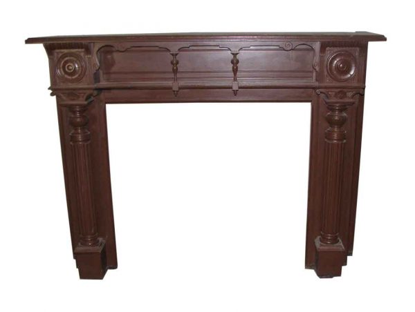 Mantels - Queen Ann Oak Mantel with Carved Details