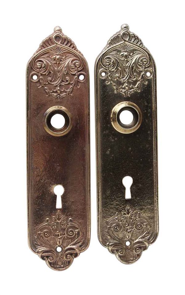 Back Plates - Pair of Brass Polished Door Back Plates