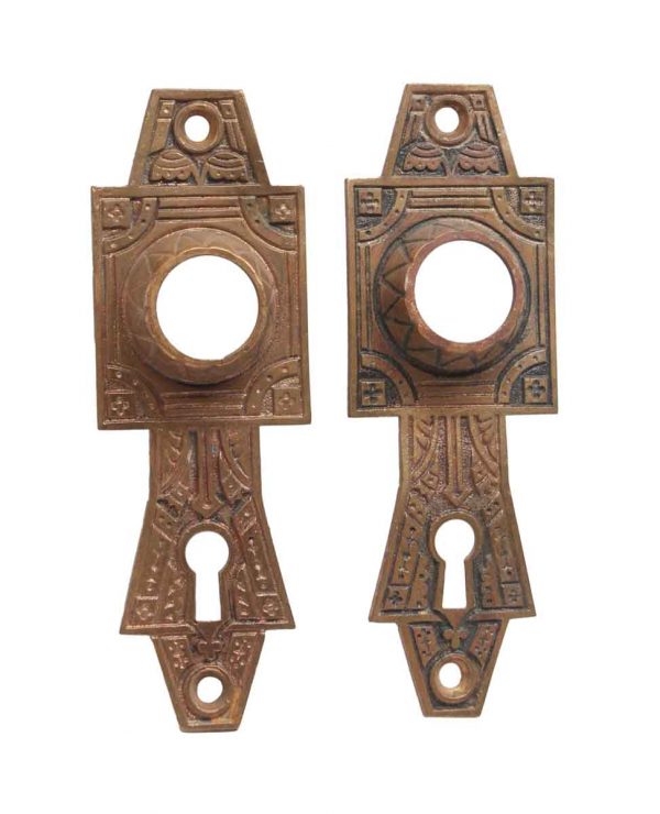 Back Plates - Pair of Bronze Aesthetic 5.25 H Door Back Plates