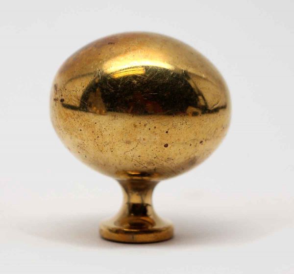 Cabinet & Furniture Knobs - Polished Brass Egg Shaped Drawer Knob