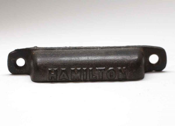 Cabinet & Furniture Pulls - Antique Hamilton Cast Iron Bin Pull