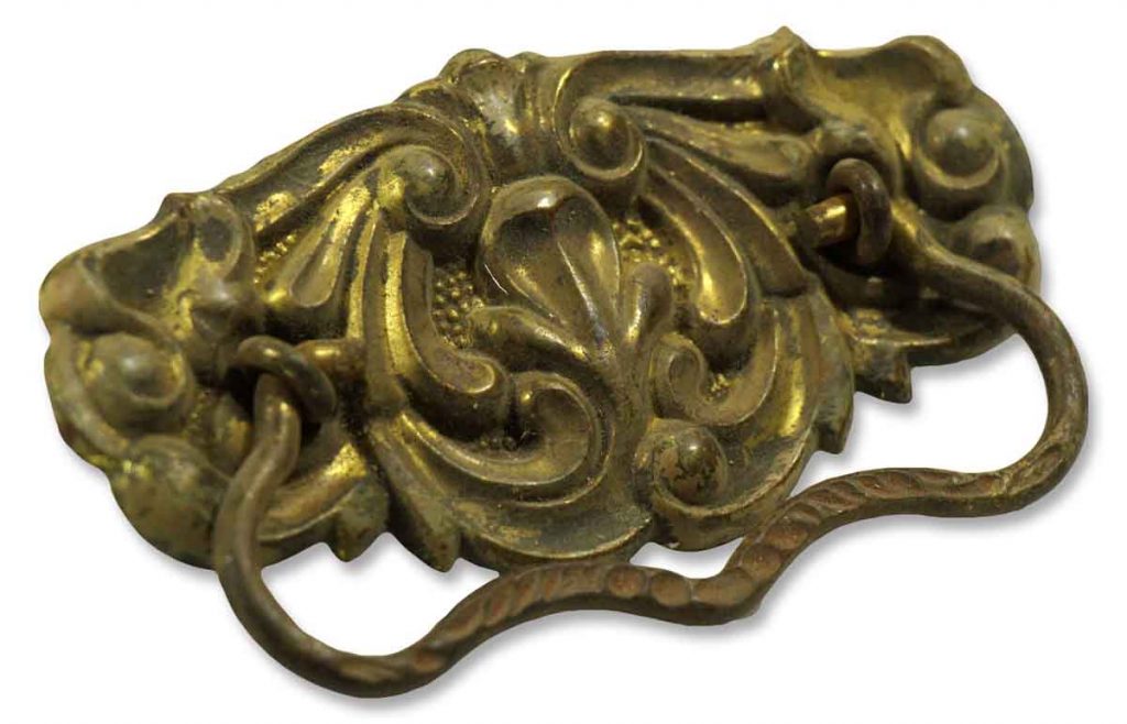 Stamped Brass Victorian Drawer Pull | Olde Good Things