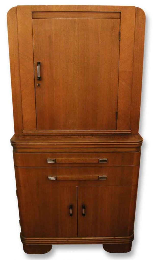 Cabinets - Tall Art Deco Hamilton Walnut Medical Cabinet