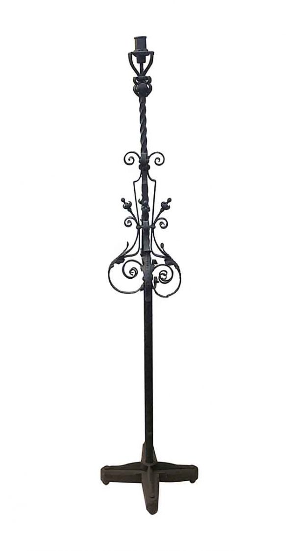 Candle Holders - Antique Black Wrought Iron Candle Stand