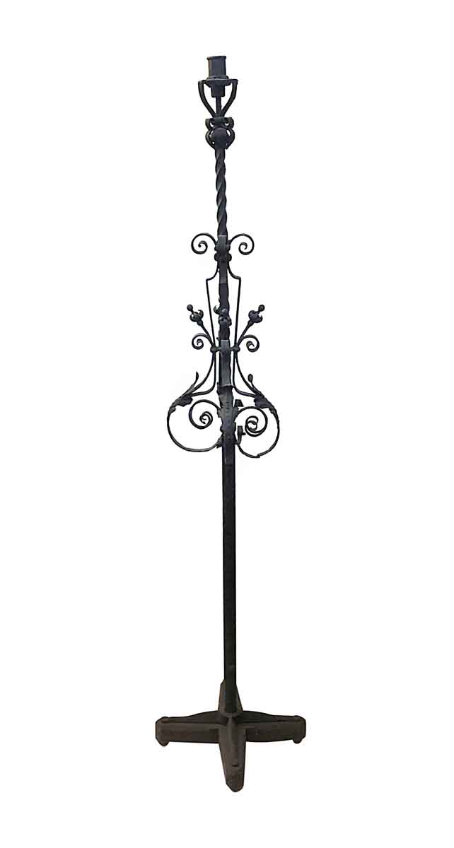 Antique Black Wrought Iron Candle Stand | Olde Good Things