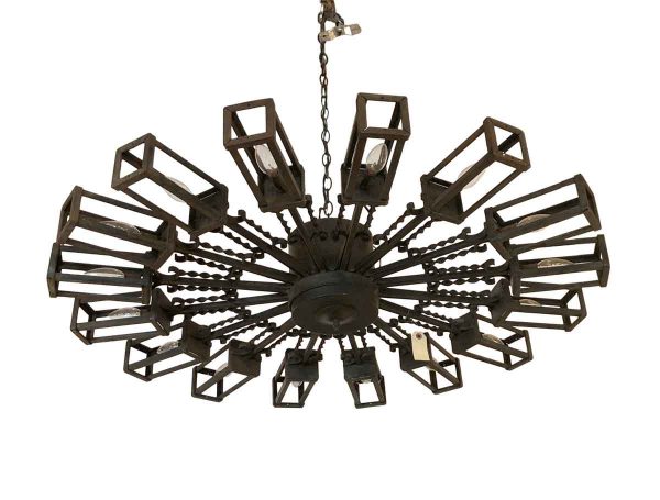 Chandeliers - Modern 16 Arm Geometrical Forged Iron Chandelier