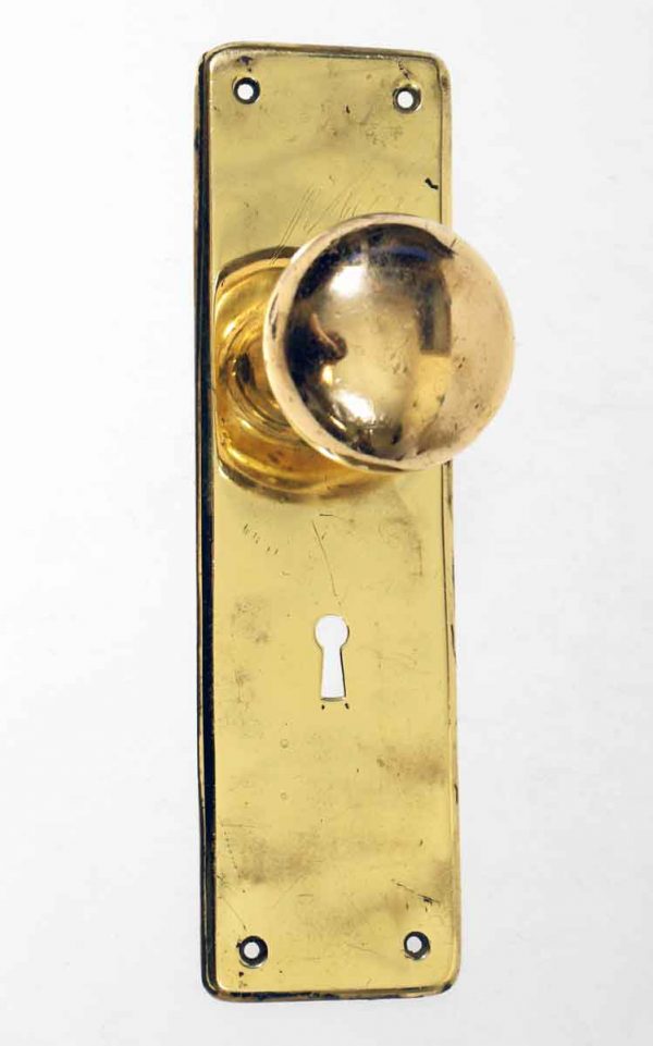 Door Knob Sets - Cast Brass Plate & Door Knob Set
