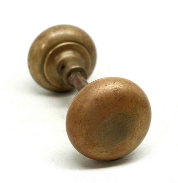 Door Knobs - Pairs of Round Plain Brass Knobs