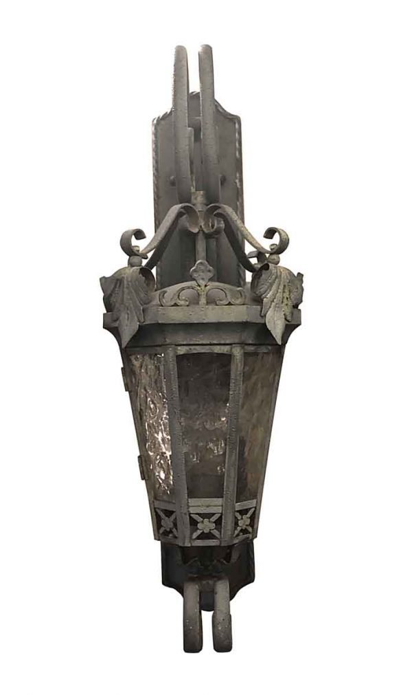 Exterior Lighting - Oversized Exterior 30 in. Iron Sconce with Foliage Detail