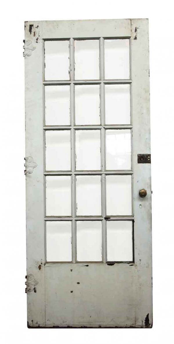 French Doors - 15 Beveled Glass Panel Wood French Door 83.25 x 34