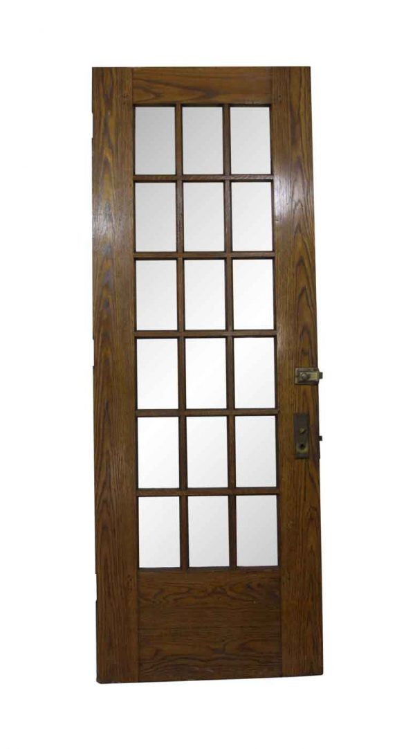 French Doors - Antique 18 Lites Oak Front Door 84.25 x 34.25