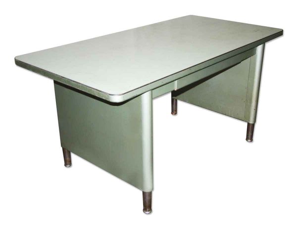 Office Furniture - Silver Colored Metal Desk