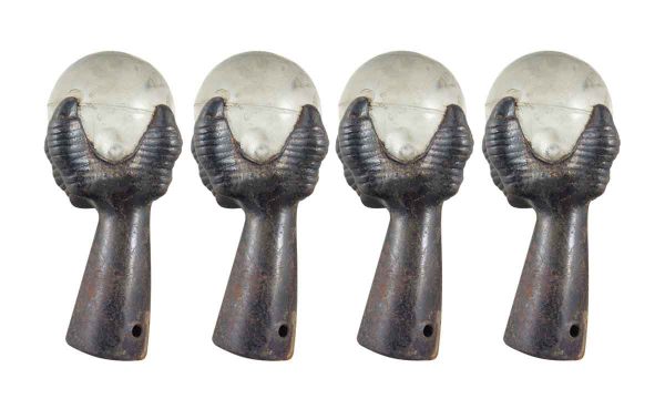 Other Cabinet Hardware - Cast Iron Furniture Claws Legs with Round Glass Ball