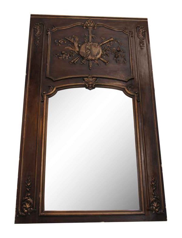 Overmantels & Mirrors - Salvaged Waldorf Wood Framed Mantel Mirror