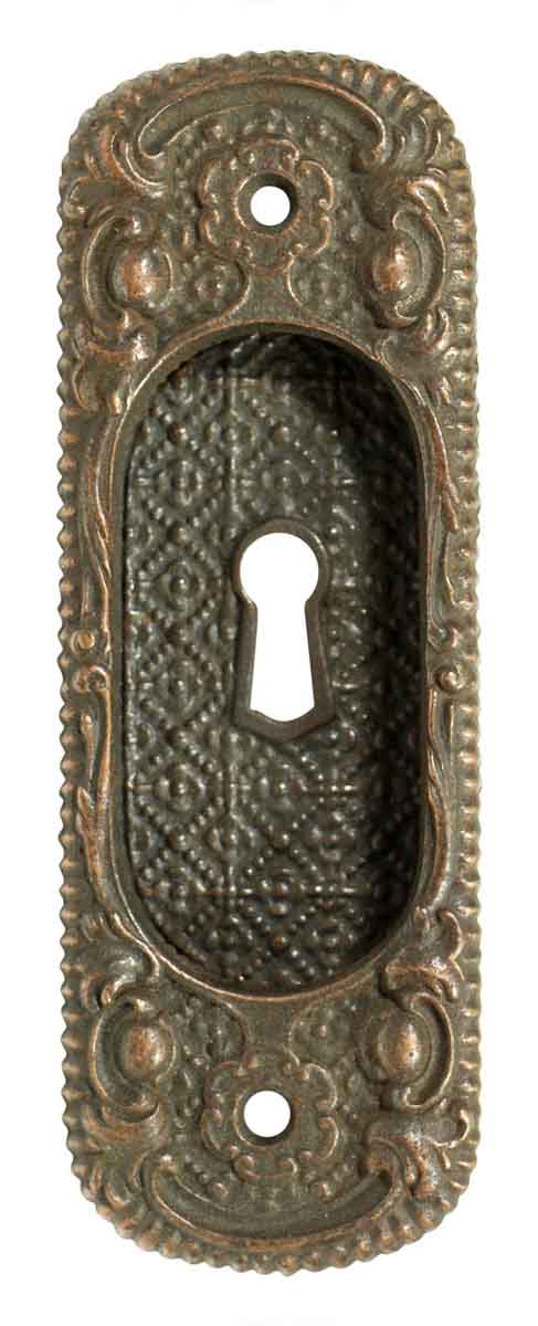 Pocket Door Hardware - Victorian Pocket Door Plates with Keyhole